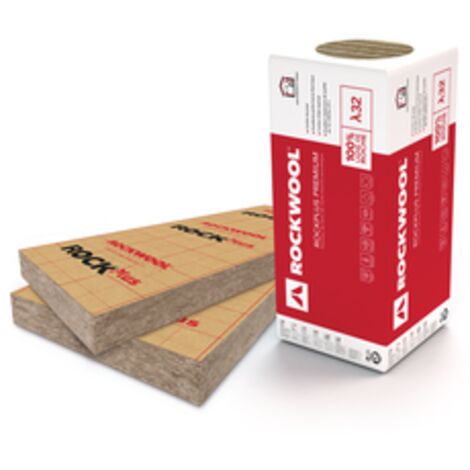 Panneau isolant en laine de roche Rockplus Premium kraft ép. 10,1 cm R= 3,15 -135x60 cm - ROCKWOOL