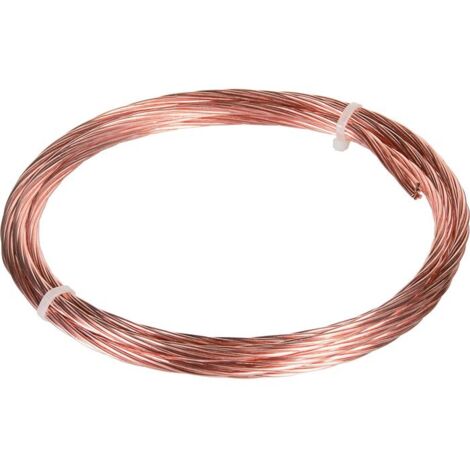 Electraline – Câble de terre en cuivre nu 25 mm² – Longueur 3 m – Pour mise à la terre installation électrique – Conforme Directive BT 2006-95-CE