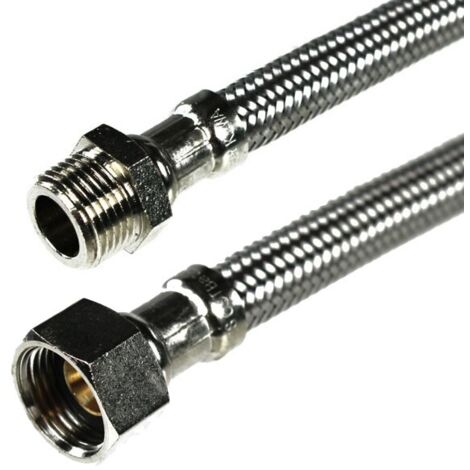 Watts – Flexible sanitaire inox Ø8mm – Femelle 1/2' (15x21) – Mâle 1/2' (15x21) – Longueur 15 cm – Débit 28L/min à 3 bars