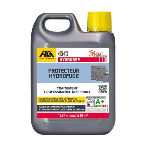 Fila – Protecteur hydrofuge incolore 5L – Pour marbre, granit, béton et pierres reconstituées – Application facile en 2 couches
