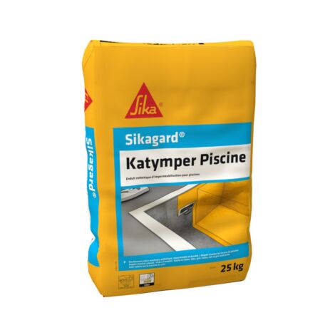 Sika – Enduit imperméabilisant piscine Katymper gris – Prêt à l'emploi – Pour béton armé – Sac de 25kg