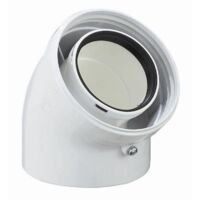 Poujoulat – Coude 45° pour chaudière Ø60/100 mm – Raccord fumisterie – Adapté chaudières gaz et fioul – 17060721