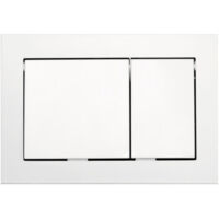 Plaque de commande WC blanche 214mm x 145mm – Actionnement frontal ou par dessus – Compatible avec réservoirs TECE