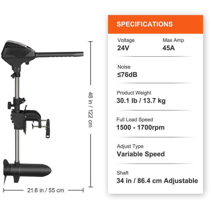 85 LBS 24V motore fuoribordo elettrico motore fuoribordo elettrico
