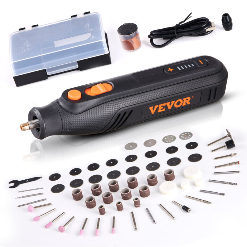 VEVOR Kit di Utensili Rotanti Senza Cavo 181 Pezzi Portatile 5000-25000  giri/min per Smerigliatura Levigatura Perforazione Taglio, Kit Multiutesile  Rotante per Taglio Incisione Lucidatura 5 Velocita