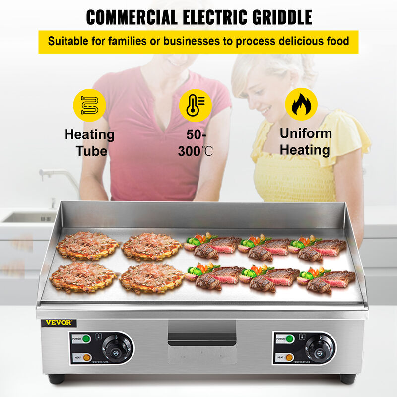 4400W Griglia Elettrica Commerciale del BBQ Piatto Caldo Controsoffitto  della Piastra Elettrica in Acciaio Inox Inossidabile Griglia Elettrica con  Temperature 50-300 ℃ per Cucinare 220~240V : : Casa e cucina