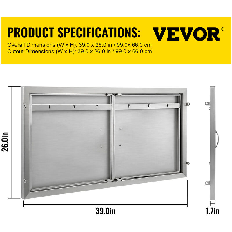 VEVOR VEVOR Pannello da Parete a Griglia 4 Pezzi Metallico