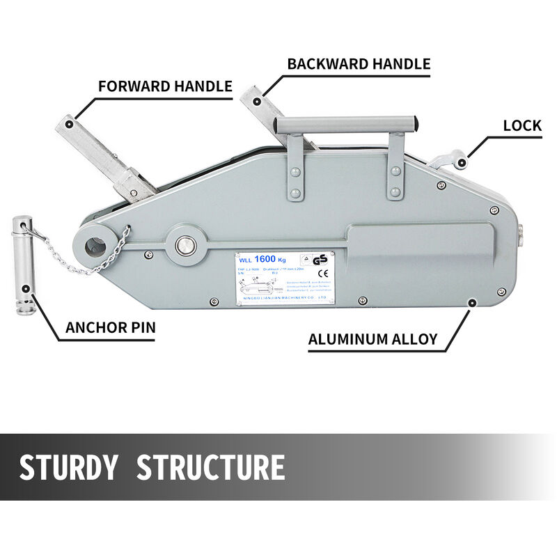 Cavo Acciaio 8 Metri Paranco Manuale 270 Kg Con - Verricello Per Traino, Sollevamento | Ideale Per Agricoltura E Pesca Verricello Elettrico 12 Volt - Foto 12