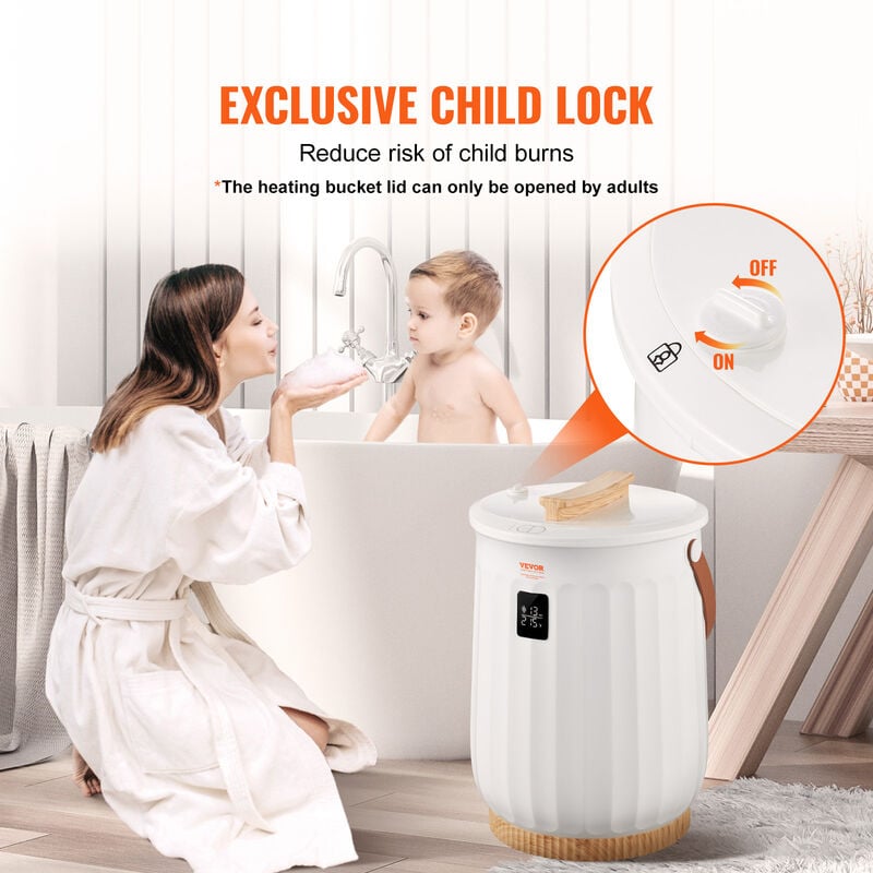 VEVOR Scaldasalviette Secchio Verticale 20 L per Bagno SPA Trattamento di  Bellezza Spegnimento Automatico Blocco di Sicurezza per Bambini Tempo di  Riscaldamento Regolabile, Riscaldatore Asciugamani