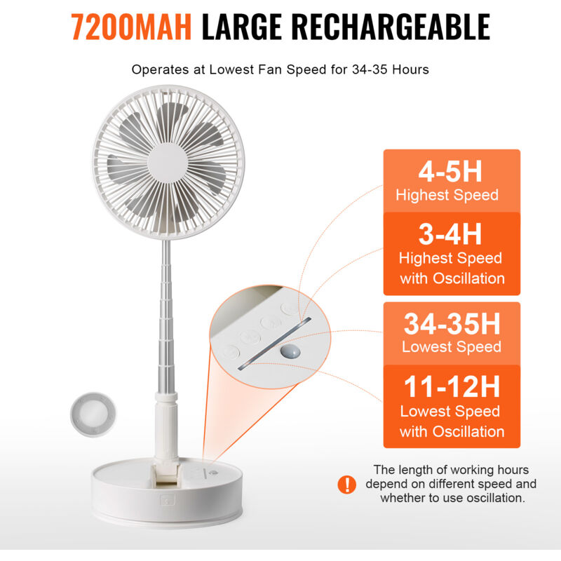 Ventilatore Senza Pale VEVOR 330 Mm - 6 Velocità, USB, Portatile Per Tavolo - Foto 3