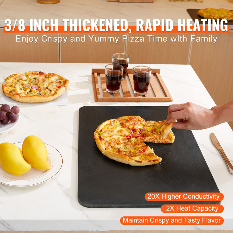 Pietra Per Pizza In Cordierite VEVOR 50.8x35.5x1.7cm - Resistente Fino A 787°C, Con Raschietto, Per Forno, Grill, Barbecue