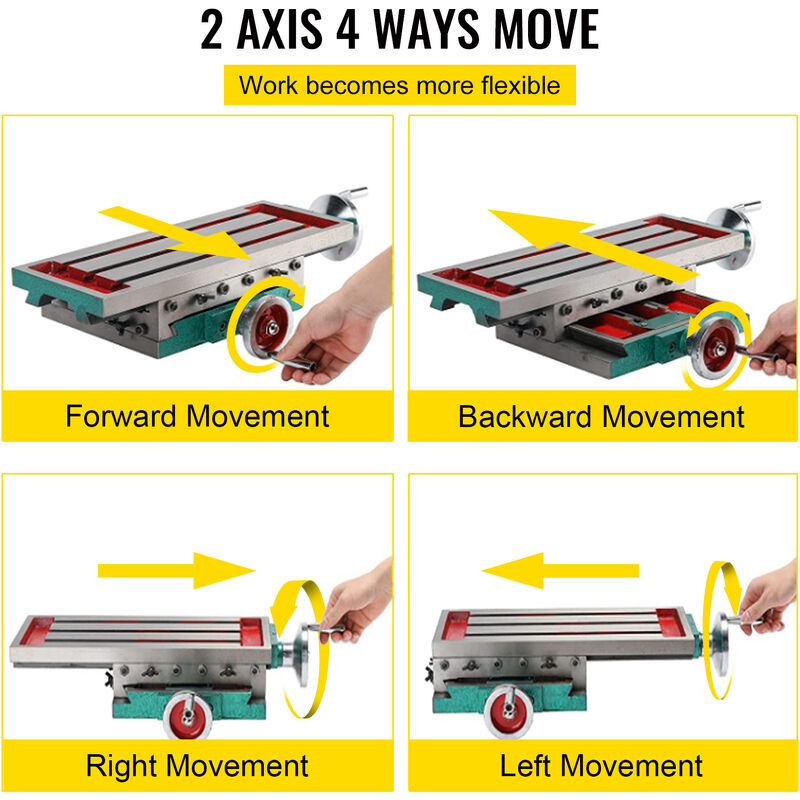 VEVOR Tavola di Fresatura Tavolo a Croce per Trapano di Precisione  450X170mm Tavola di Fresatura a Slitta Composita Fresatura di Precisione Tavola  di lavoro Multifunzionale per Tutti I Rack di Perfora