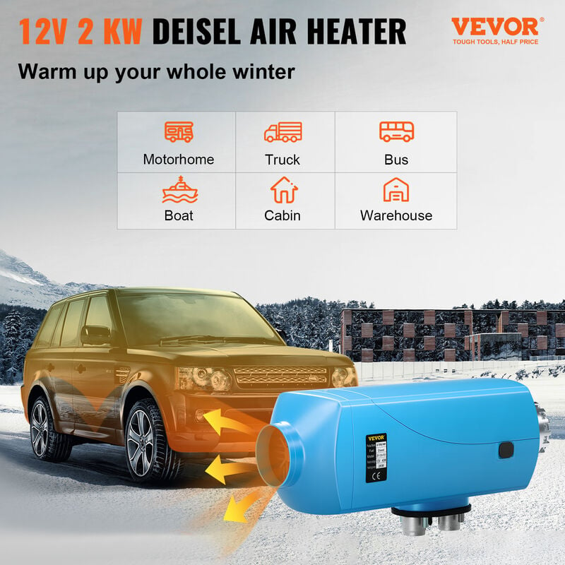 FDIK 12V 2KW riscaldatore di parcheggio ad aria Diesel per auto senza  silenziatore riscaldatore per stufa