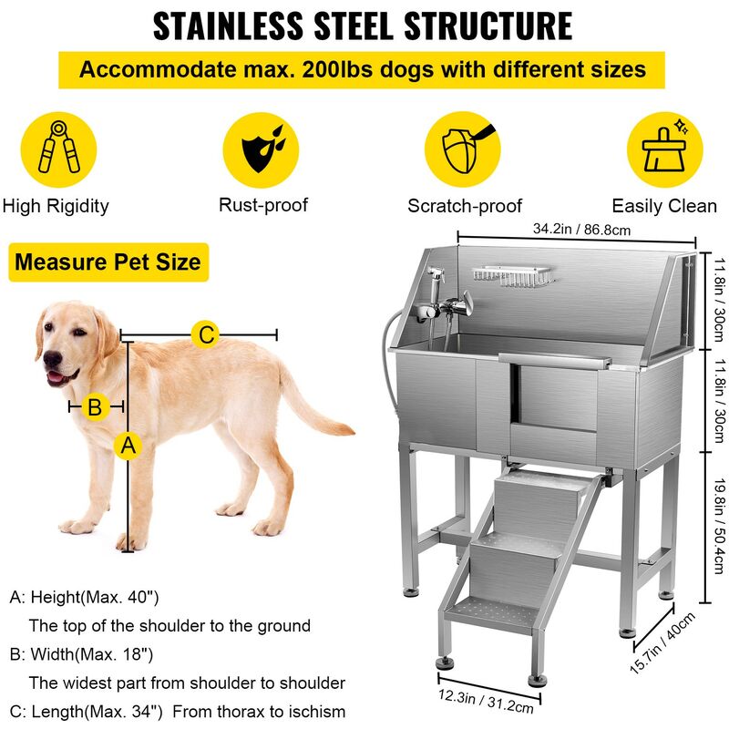 EASYCOMFORT Rampa per Cani e Gatti Fino 75kg Pieghevole Antiscivolo e  Regolabile