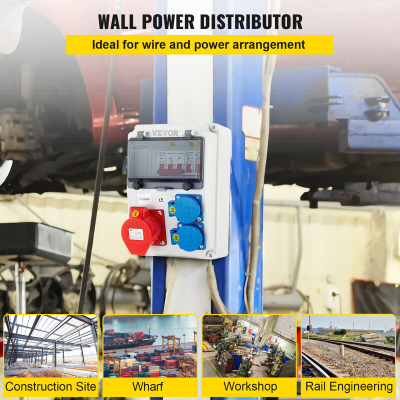 Distributore Di Corrente Da Cantiere IP44 Con 2 Prese 230V E 1 Presa CEE 16A - Interruttore Differenziale, Protezione Sovraccarico