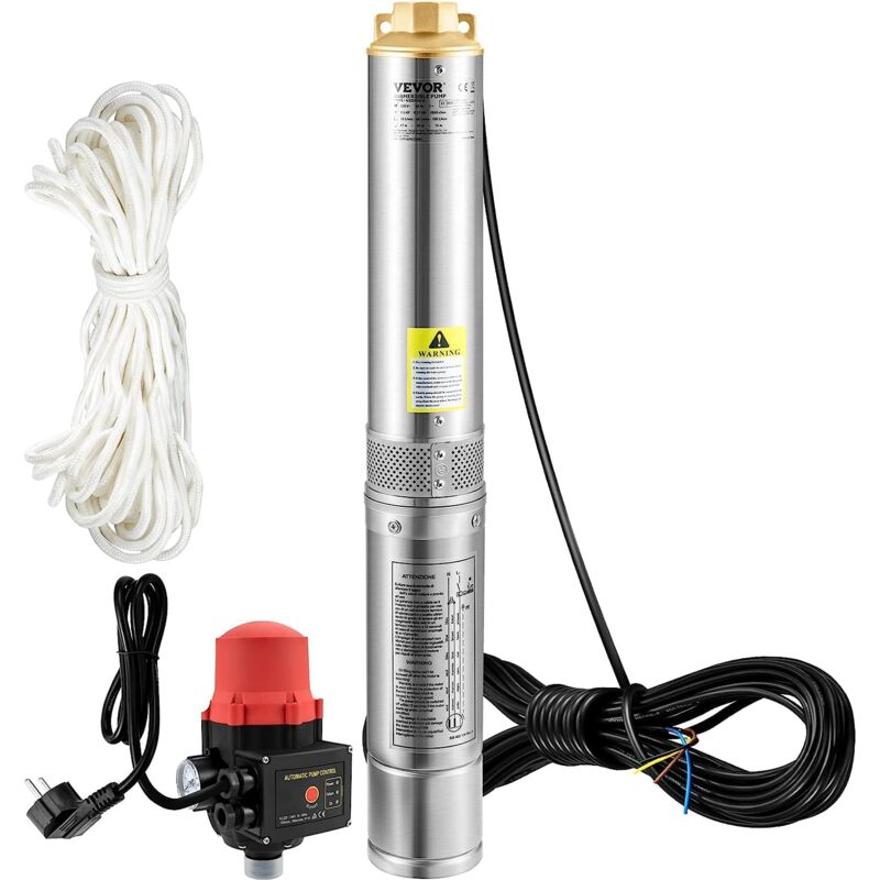Pompa Sommergibile Per Pozzi Profondi VEVOR - 1500W, Portata 9.8 M³/h, Prevalenza 108m - Foto 11
