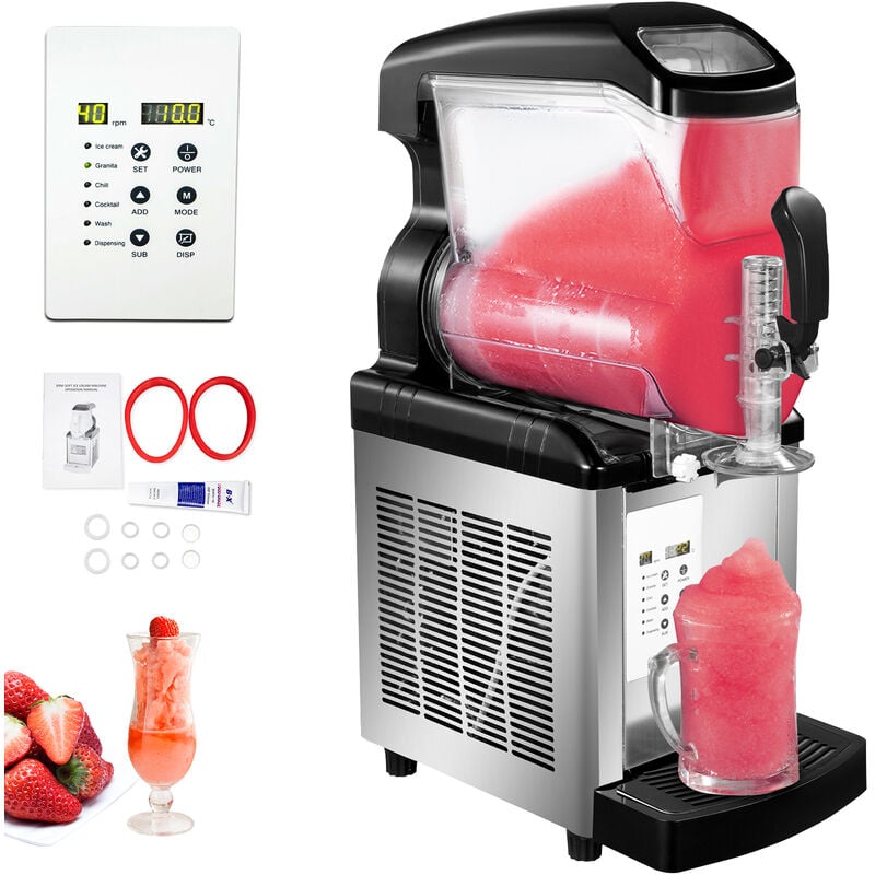 VEVOR Macchina Elettrica per Granita Frappe Sorbetto 6L 650W con Schermo di  Controllo, Granitore Serbatoio Singolo 6L per Granita Sorbetto Commerciale  650W Elettrico da Banco, Macchina per Granita 6L