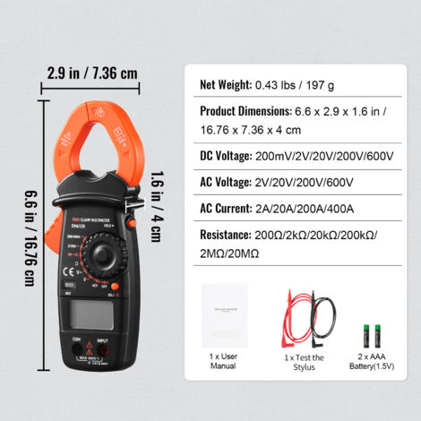 Eosnow Pinza Amperometrica Digitale, Multimetro Per Tester Di Resistenza Portatile, Per Le Multimetro Per Tester Di Resistenza Portatile Per Le Attuali Fabbriche Di Strumenti Automobilistici 79387561
