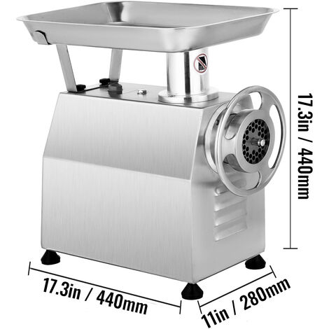 VEVOR Tritacarne Elettrico In Acciaio Inossidabile 270 Libbre / Ore Macina  Carne Elettrico 850 W Tritacarne per Carne 190 Giri / Minuto Macchina per  Salsicce Professionale 145 x 85 x 165 Pollici