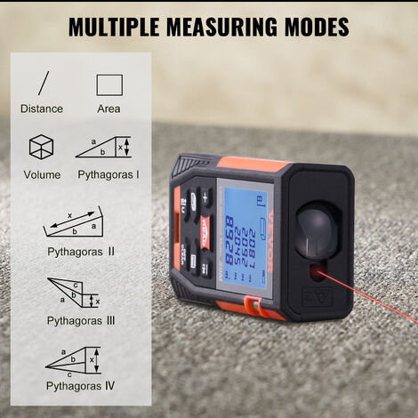 Misuratore laser e metro a nastro 5m con display LCD