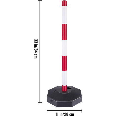 VEVOR VEVOR 4 Pezzi Paletti Del imitazione in Plastica Lunghezza 32 Piedi  Paletti con Catena Rossi e Bianchi in Plastica Pe per Il controllo del  traffico o