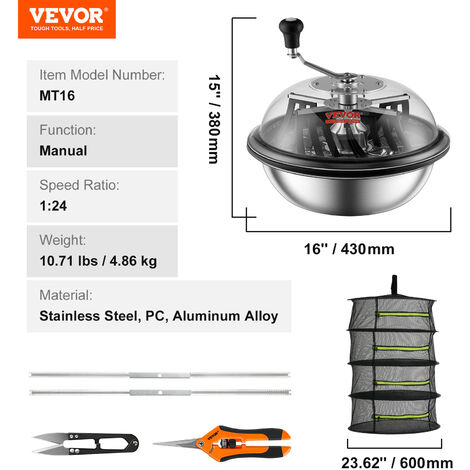 VEVOR Tagliafoglie a Ciotola Manuale Coperchio Trasparente