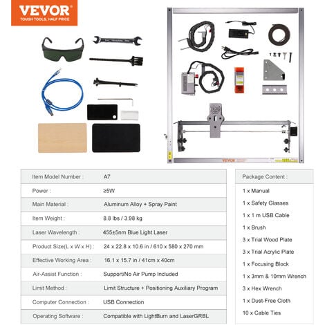 VEVOR VEVOR Macchina per Incisione Laser 20W Incisore Laser 64 x