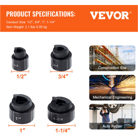 Punzonatrice Idraulica VEVOR 10 Tonnellate - Con 6 Punzoni Per Metallo E Lamiera - Foto 10