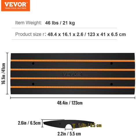 Rampa Per Soglia VEVOR In Gomma - Portante 15 Tonnellate, Antiscivolo E Tagliabile - Foto 4