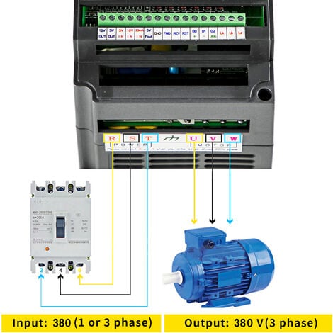 VEVOR Convertitore di Frequenza, 2.2KW 380V Invertitore Azionamento di  Frequenza VFD Inverter a Velocita Controllata