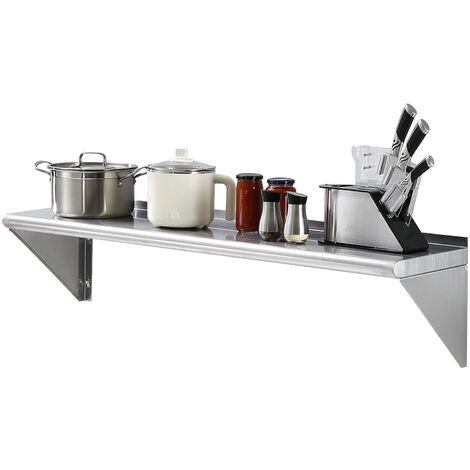 Tavolo Pieghevole Da Parete Qiydia - Scaffale In Acciaio Inox 50x30 Cm