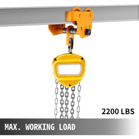 VEVOR Carrello Trave Manuale per Carichi Pesanti da Capacita di Spinta 1T  I-Beam, Gru Manuale