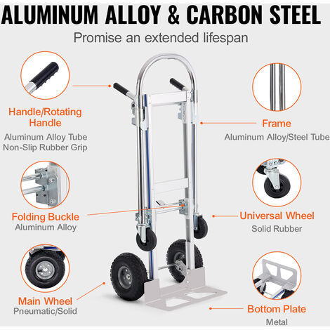 Carrello Di Servizio Pieghevole 3 Ripiani - Capacità 75 Kg, Ruote Girevoli 360°, 65x39x83 Cm