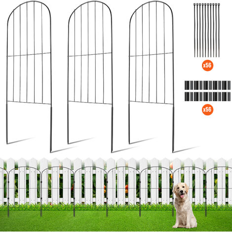 Thrivinest Barriera per animali, confezione da 20 recinzioni decorative senza scavo, 43,2 cm (altezza) x 6,8 m (L) in filo metallico antiruggine, per recinzioni da giardino per cani e conigli