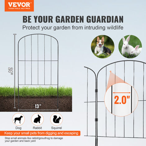 Recinzione Decorativa Da Giardino In Metallo – 5 Pezzi, Barriera Per Aiuole E Animali - 2