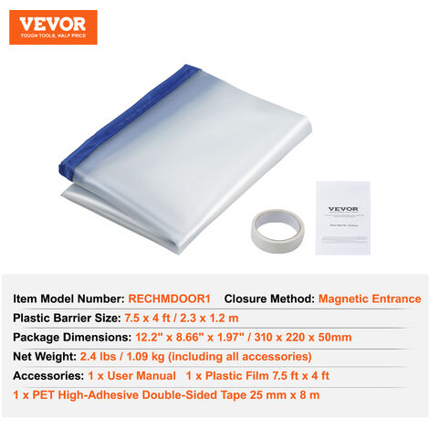 Protezione Polvere Cantiere Barriera Antipolvere VEVOR 10x4 M - Kit Completo Con Aste Telescopiche Per Cantieri VEVOR Copertura Cantiere