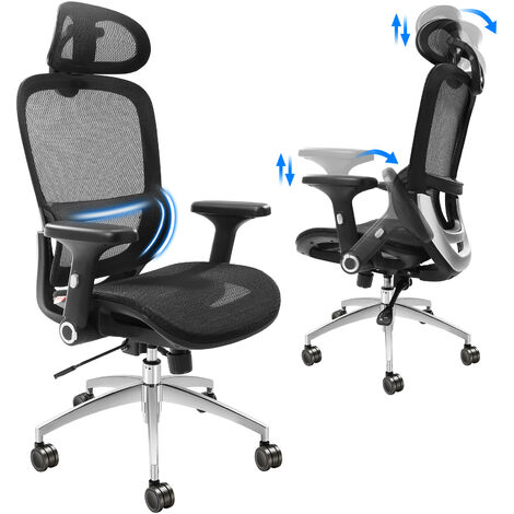 VEVOR Sedia da Ufficio Ergonomica con Supporto Lombare Poggiatesta ...