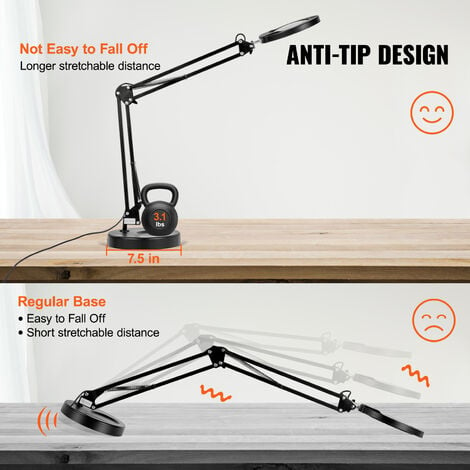 Categories :: EQUIPMENTS :: Lamps with Lens :: Lampada al LED con lente di  ingrandimento 3 diottrie da tavolo per uso estetica