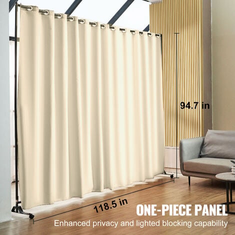 VEVOR Paravento Divisorio a Pannello per Ambiente Interno di Privacy  Rimovibile 4 Ruote 301x30x240,5cm Tenda