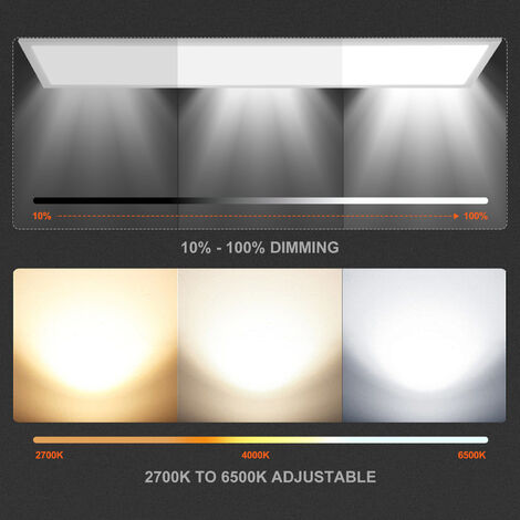 Plafoniera LED Dimmerabile 30W 4000LM Con Telecomando | 3000K/4500K/6500K, Nero, IP54, Con Luce Notturna | Per Soggiorno, Bagno, Cucina