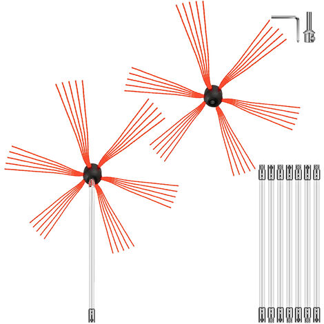 VEVOR Spazzacamino da 8M con 8 Canne in Nylon per Pulizia Camino Stufa Uso  Domestico, Set Spazzole per Camino Stufa Kit Pulizia Camino Spazzola Camino  Facile da Collegare con 8 Aste con 2 Testina