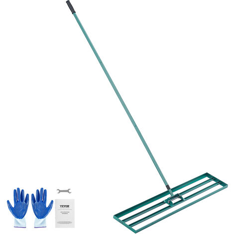 Rastrello Livellatore Per Prato VEVOR – Manico Regolabile 213 Cm, Base In Metallo Antiruggine, Per Giardino E Golf