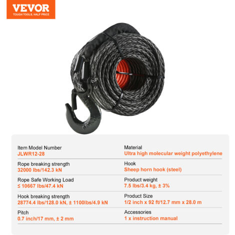 Fune Metallica Verricello 4mm X 12m Con Gancio - Acciaio Zincato, Carico 2000 Libbre, Per Sollevamento - Foto 9