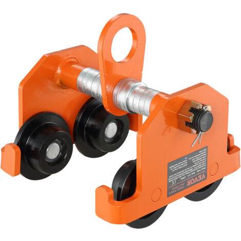 Carrello Per Paranco VEVOR Max 2 Tonnellate - Larghezza Regolabile 71-170,2 Mm, Per Travi A I, Ruote Doppio Asse, Acciaio Legato