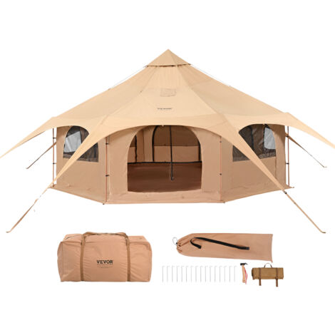 VEVOR Tenda Campana In Tela 5m Tenda Da Campeggio Per Famiglie Feste Attivita Allaperto Con Foro Per Stufa A Legna E Borse Di Stoccaggio Capienza Ca 91425812