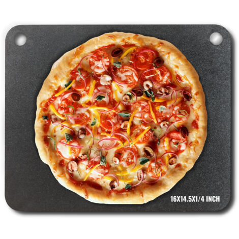 VEVOR Pietra Refrattaria, Piastra per Pizza in Acciaio da Forno, 40,6 x 36,8 x 0,6 cm, Pietra per Pizza in Acciaio al Carbonio, Teglia per Pizza Resistente per Barbecue all'Aperto, Forno per Interni