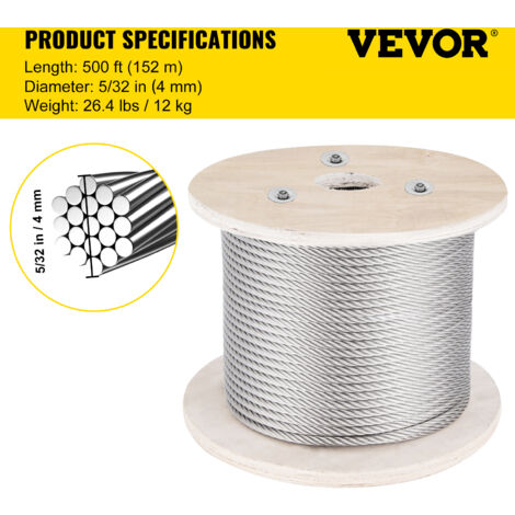 Cavo In Acciaio Inossidabile 316 - 150 Metri, Struttura 7x7, Per Edilizia E Giardinaggio - Foto 4