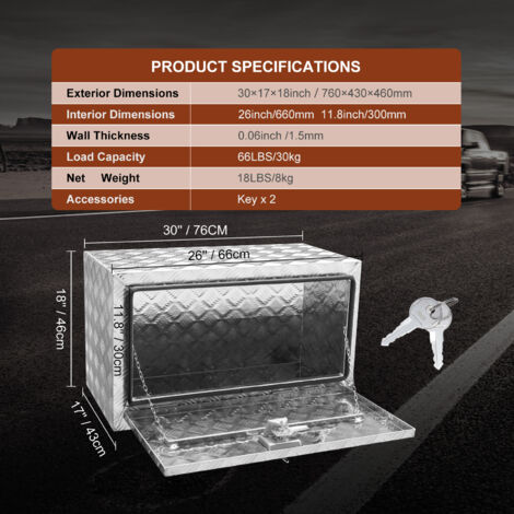 Scatola portaoggetti per camion, Scatola portaoggetti per pick-up 30x17x18