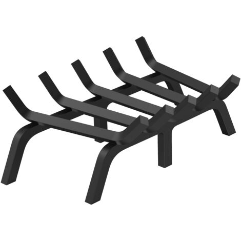 Outsunny - Portalegna Da Esterno Con 6 Gambe E 3 Ripiani, 123x32x115 Cm, Nero Resistente - Foto 6