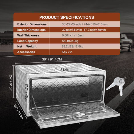 Buyers Products, 18x16x96 Diamond Tread Aluminum Topsider, Width 18 in